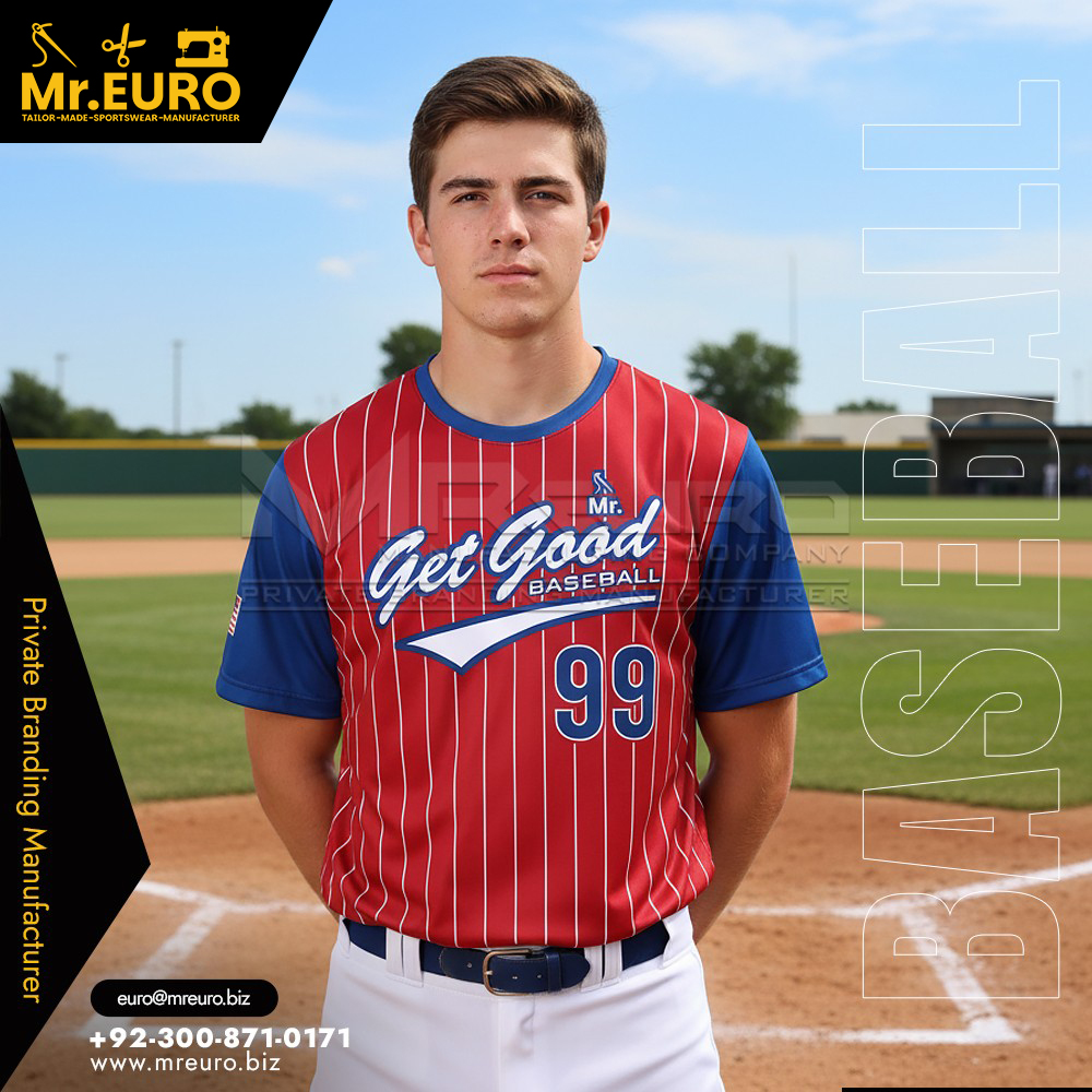 Pinstripes Baseball Crew Neck Jersey