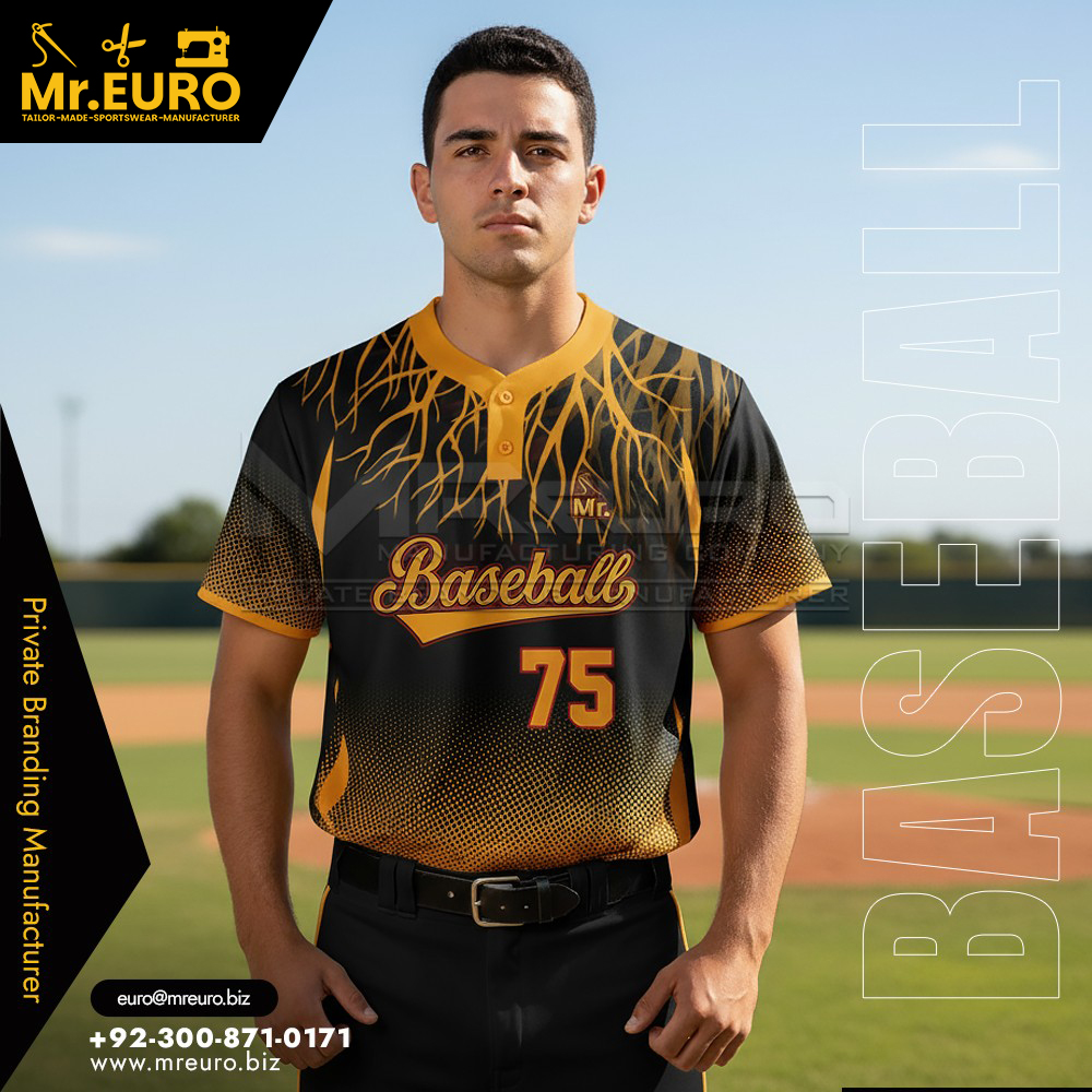 Sublimation 2 Button Baseball Jersey