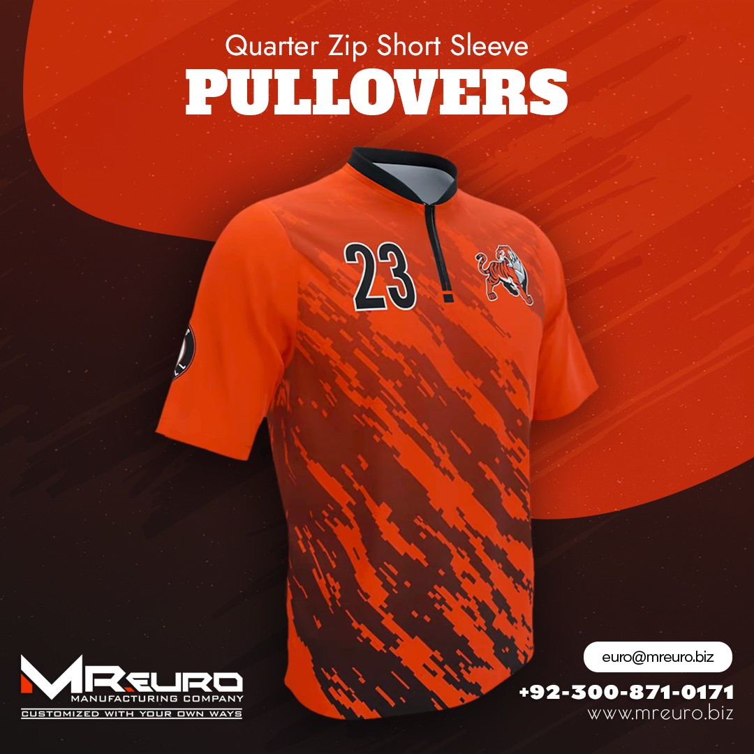 Pullovers Quarter Zip Short Sleeve